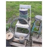 Wire , feed trays, wood chairs & more