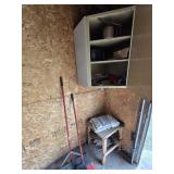 Corner lot brooms, weights, rope ++
