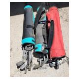 Golf clubs and bags
