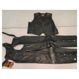 > Interstate Leather vest & chaps size XL