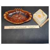 Vintage ceramic ashtray, onyx marble ashtray