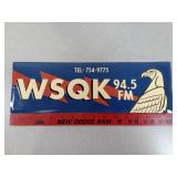 Metal Sign- WSQK 94.5 FM