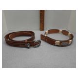 2 Circle Y leather belts