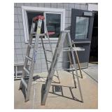 > 2 aluminum step ladders 6ft & 5ft