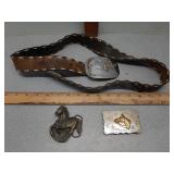 Belt and buckles, nickle silver & other