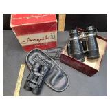 Tasco 8x21 binoculars & leather case, old