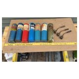 Propane torch bottles & tips, one bottle about