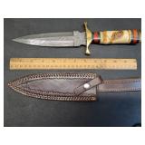 * Handmade Damascus steel double edged dagger &