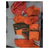 Hunting vests, hats