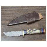 *Damscus 8' hunting knife & sheath