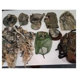 Camouflage hats & head wear, backpack