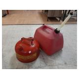 > 2 Gas cans 5 & 2.5 gallon- some contents