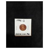 1996 S Lincoln cent uncirculated P.Q.
