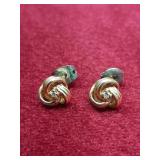 14k (marked) yellow gold love knot earrings