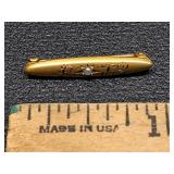 *Antique .69 gram solid gold lingerie pin w pearl