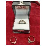 * 3 sterling rings