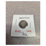 1902 Barber silver quarter