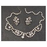 * Vintage rhinestone drop necklace & matching