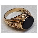 *Vintage 14k gold & onyx ring, 9 grams, sz 9