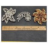 * Vintage rhinestone brooches
