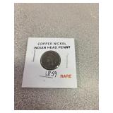 1859 indian head cent, copper nickel