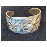 * ALPACA cuff bracelet Mexican abalone & mother