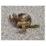 Small 10k marked cross pin