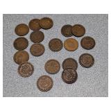 18 Indian head penny one cent pennies coins