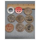 * wooden nickels: Lexington,  Cozad, Wisner,