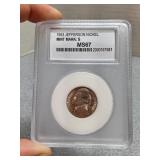 PCC 1953 S Jefferson Nickel MS67
