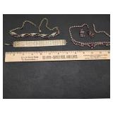 * Vintage lavender rhinestone necklaces, clip-on