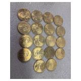 17 sacagawea dollars, 1 Monroe dollar