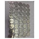 40 Kennedy half dollars various dates
