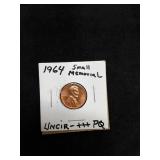 1964 P Lincoln Uncirculated Small Memorial PQ