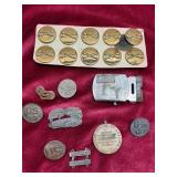 *USN belt buckle,  World War II Victory Medal &