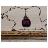 * Art Deco Czech amethyst glass necklace