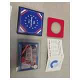 1993 Bill Clinton inauguration coin + card Hutt
