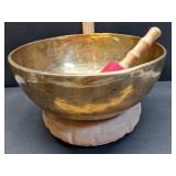 Heavy hand hammered brass Tibetan 10' singing bowl