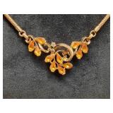 * Vintage Trifari yellow topaz rhinestone gold