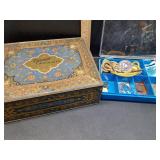 Old Whitman's Chocolates metal box & plastic box