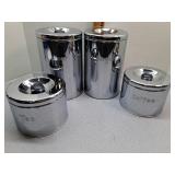 Vintage chrome canisters