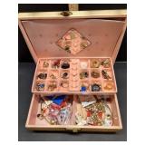Old jewelry box with contents
