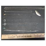 * Lg lot silver toned chains, pendants, leaf