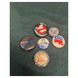 Pins, pop culture, political+