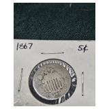 1867 shield Nickel 'Stars and Bars'