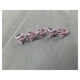 5 hands, sterling silver .925 marked rings with