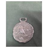 DuPont sterling silver watch fob dated 1907