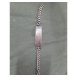 Sterling silver civil war era ID wrist band,