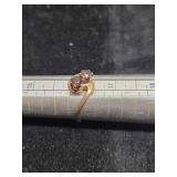 A&Z 10kt gold ring with pink stones, 5.5