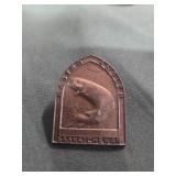 Master angler brass Saskatchewan pin